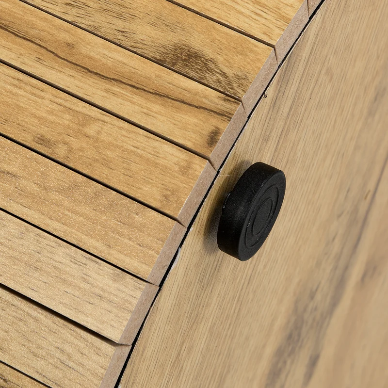 Ensemble de 2 tables basses rondes effet bois naturel base à tasseaux NIMBUSIS