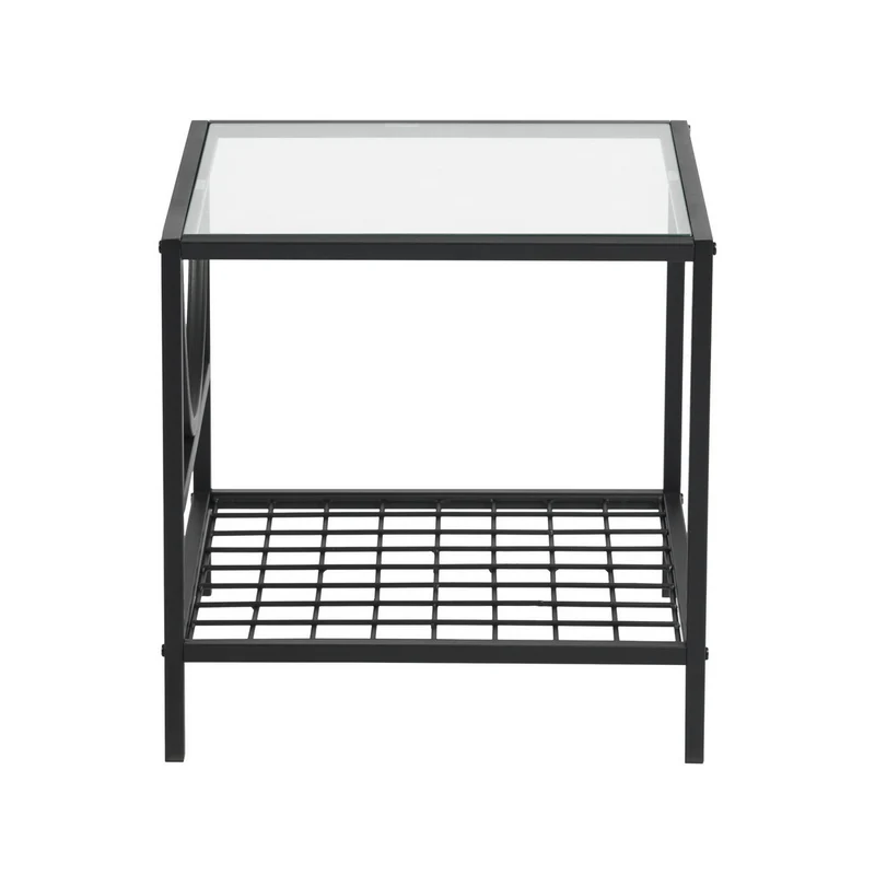Bout de canapé moderne en verre et métal JANKIN END TABLE