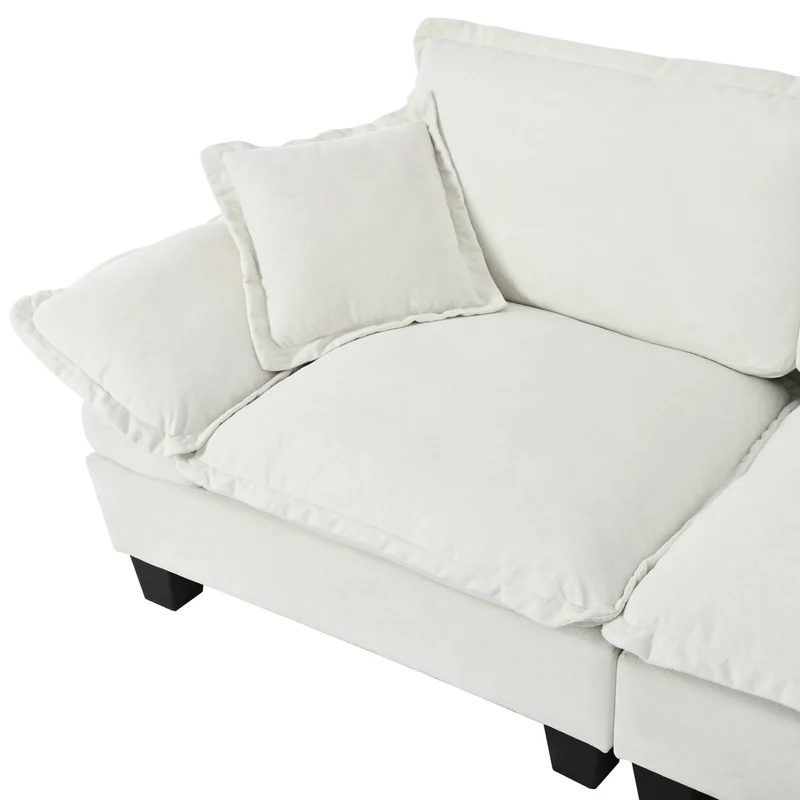 Canapé 3 places en chenille beige, style nuage 263cm SCANDINAVIANGOLDONE
