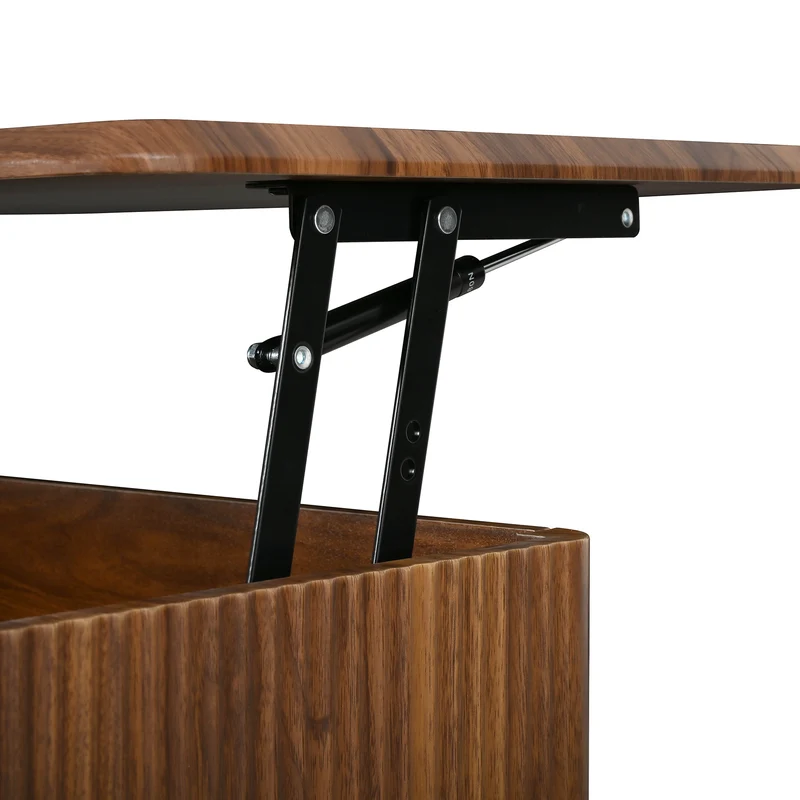 Table basse relevable effet noyer 97x52cm ADJUSTBAMBOOPLUS