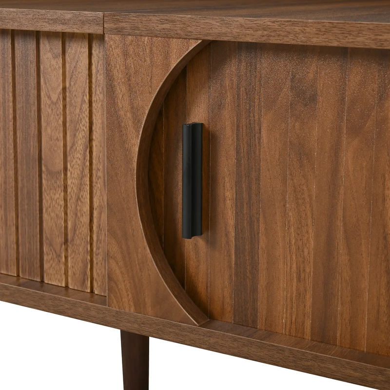 Table basse relevable effet bois noyer style rétro 100x48x55,5cm ADJUSTBOX