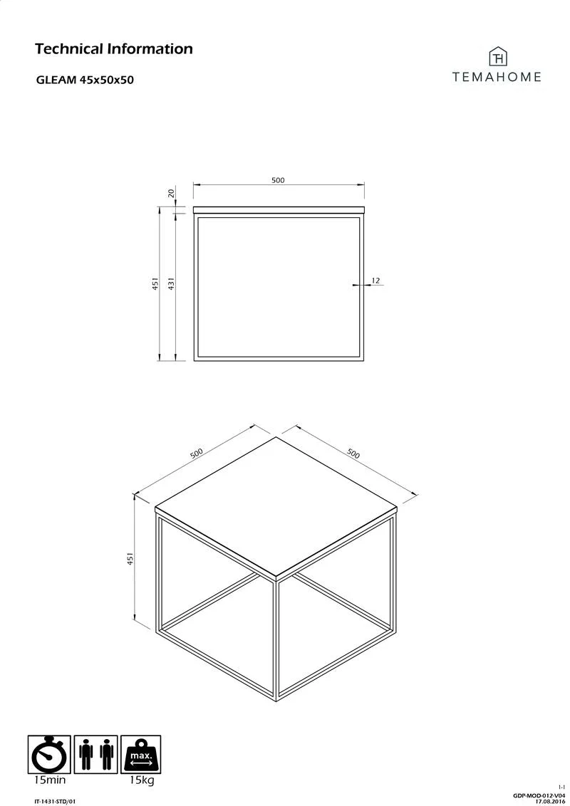 Temahome Table Basse/Table d'appoint - Gleam
