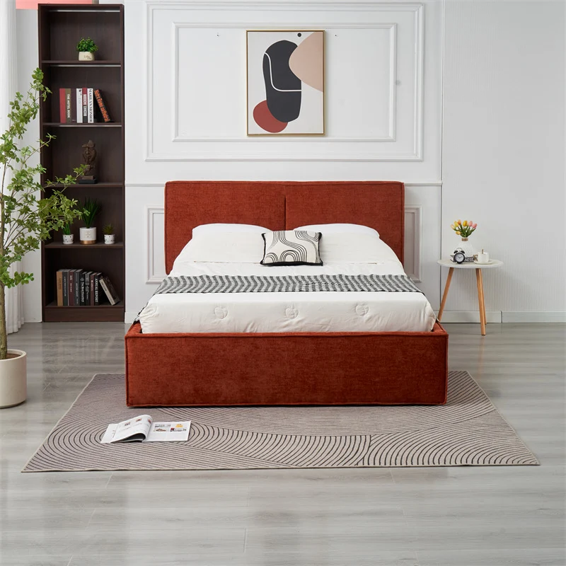 Lit coffre OLIVIA chenille beige