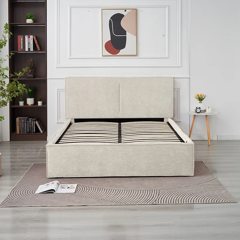 Lit coffre OLIVIA chenille beige