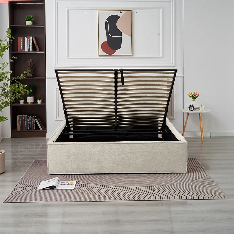 Lit coffre OLIVIA chenille beige