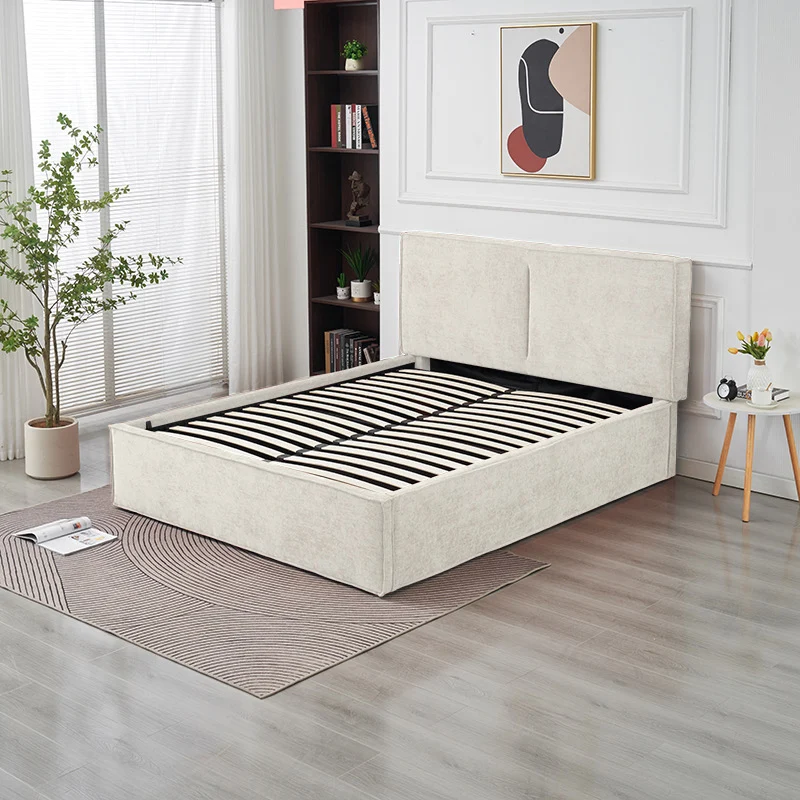 Lit coffre OLIVIA chenille beige