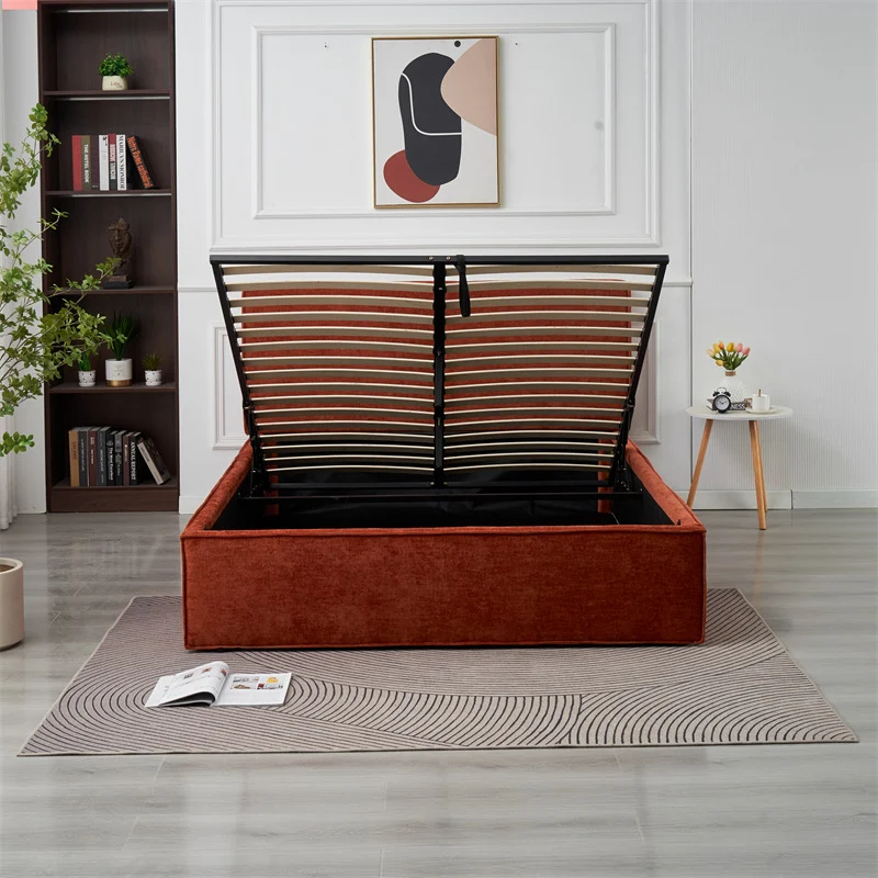 Lit coffre OLIVIA chenille beige