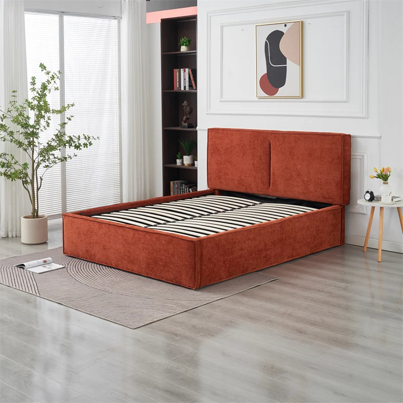 Lit coffre OLIVIA chenille beige