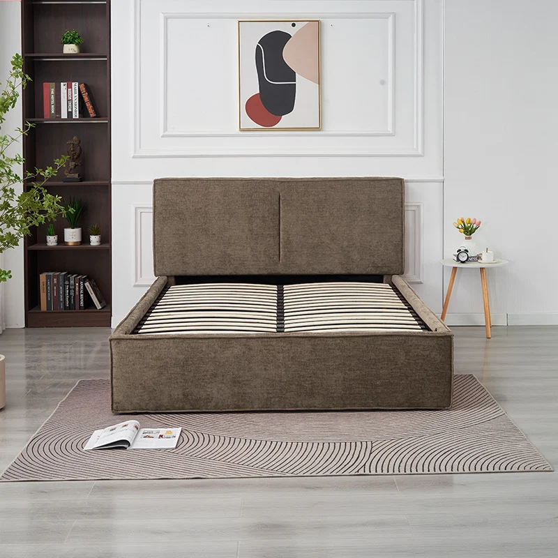 Lit coffre OLIVIA chenille beige