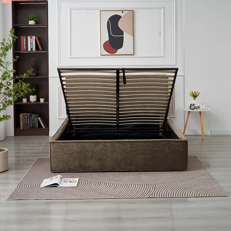 Lit coffre OLIVIA chenille beige