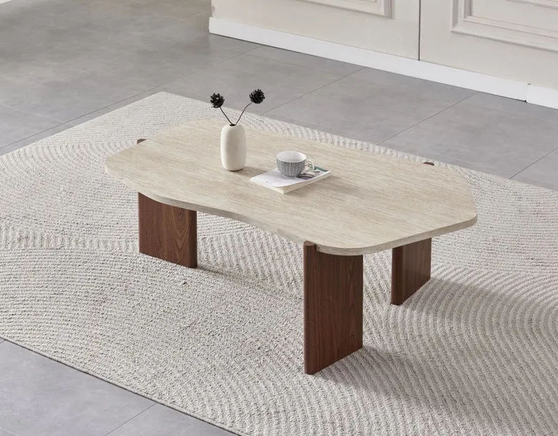 Table basse ZORA effet travertin