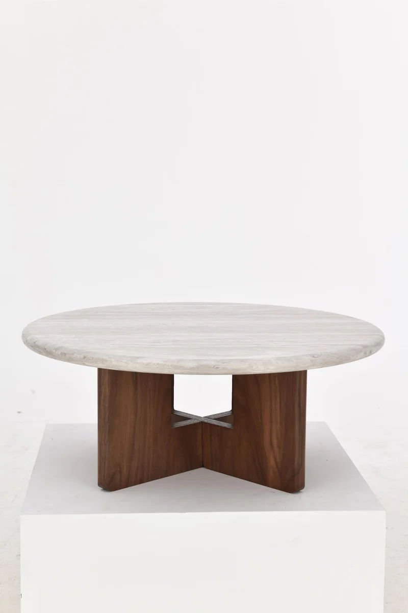 Table basse en bois, D80xH32CM - LUCCA