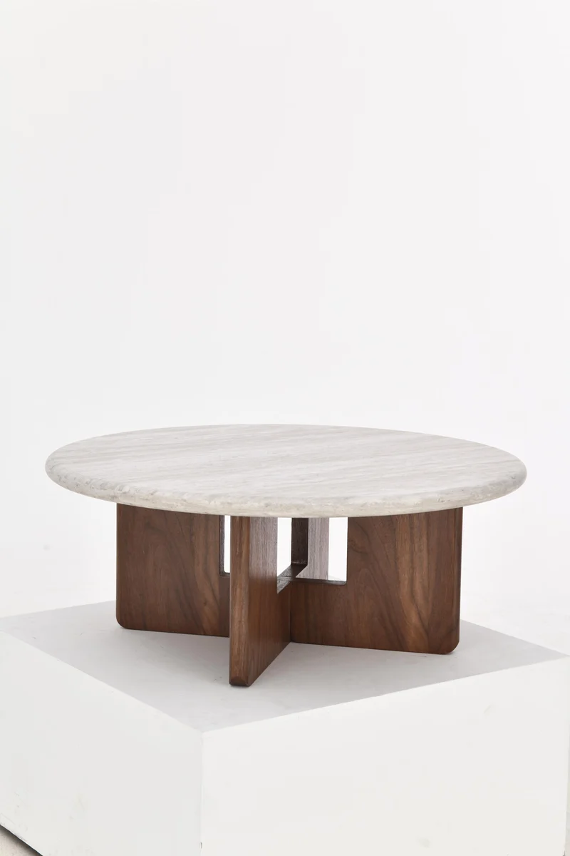 Table basse en bois, D80xH32CM - LUCCA