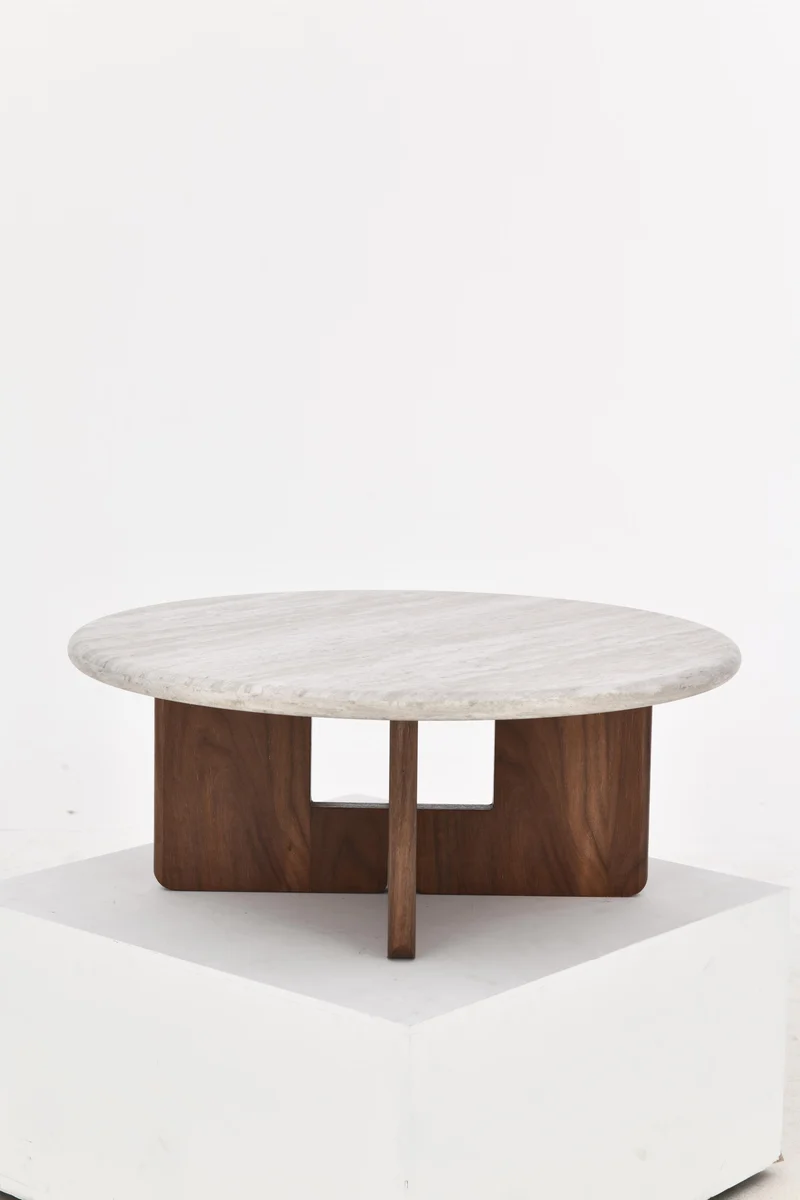 Table basse en bois, D80xH32CM - LUCCA