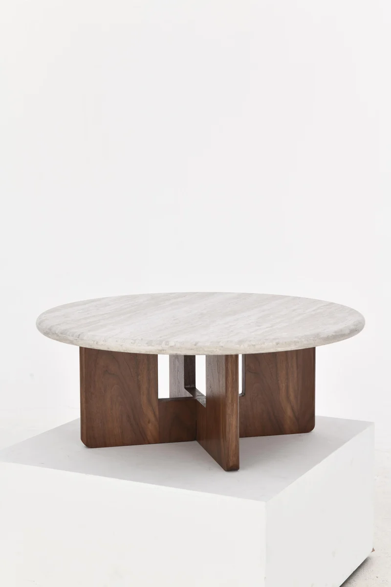 Table basse en bois, D80xH32CM - LUCCA