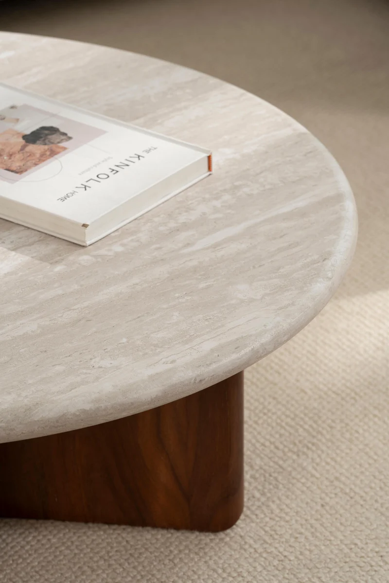 Table basse en bois, D80xH32CM - LUCCA