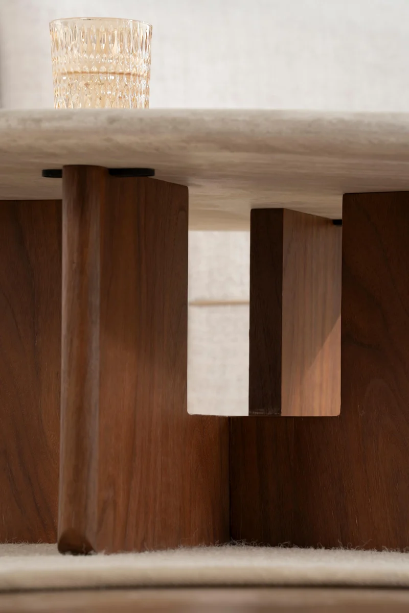 Table basse en bois, D80xH32CM - LUCCA
