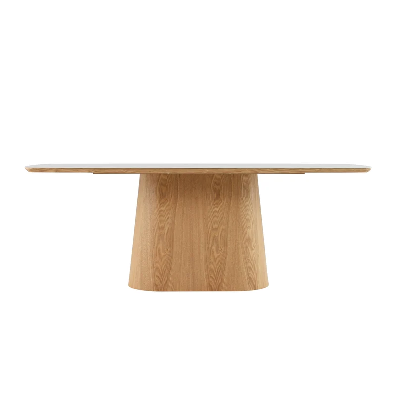Table à manger en bois avec plateau céramique, H76CM - EDDA