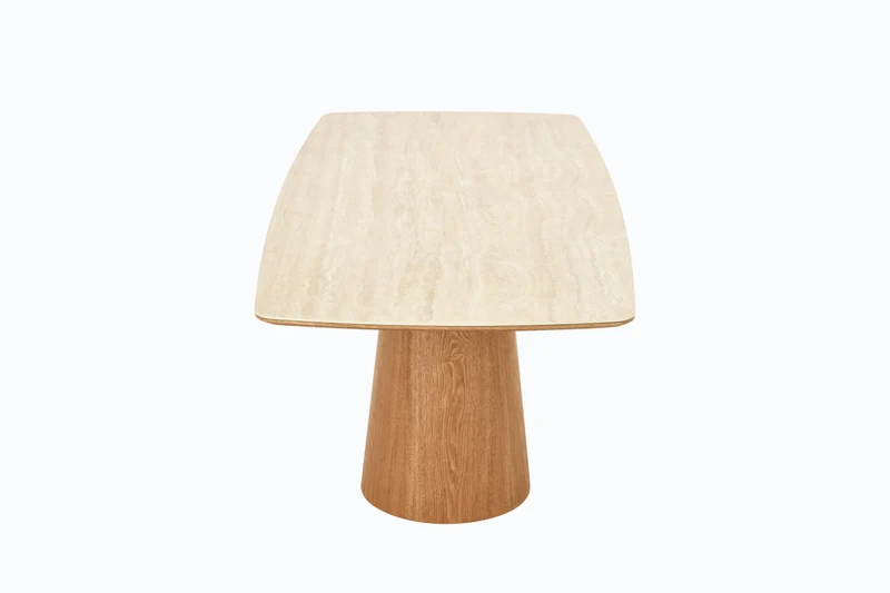 Table à manger en bois avec plateau céramique, H76CM - EDDA