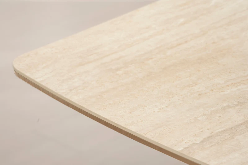 Table à manger en bois avec plateau céramique, H76CM - EDDA