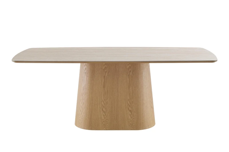 Table à manger en bois avec plateau céramique, H76CM - EDDA