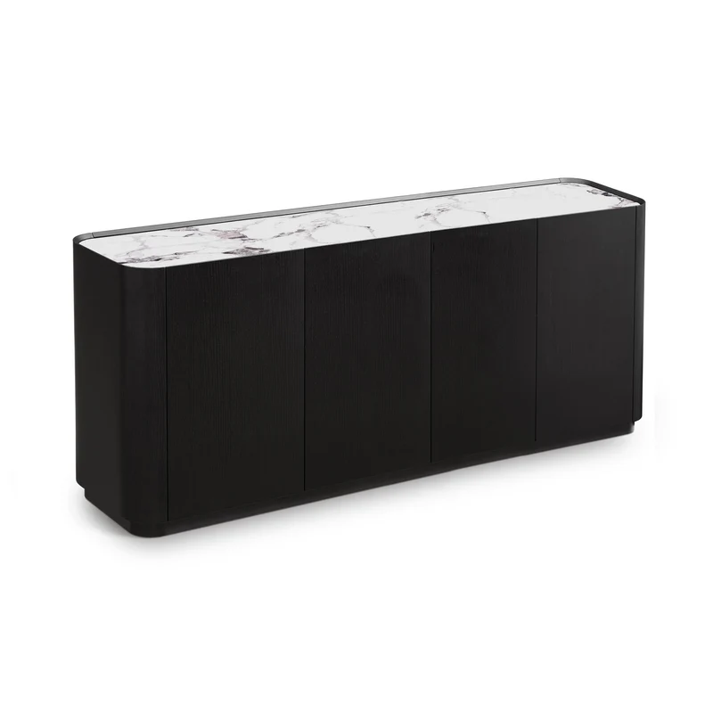 Buffet en particules de bois plateau céramique, H80,7CM - NERO