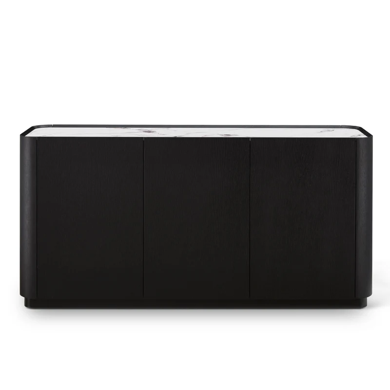 Buffet en particules de bois plateau céramique, H80,7CM - NERO