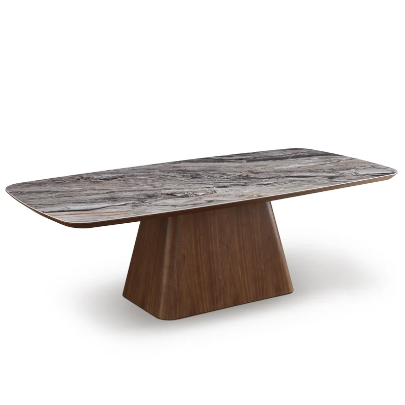 Table à manger en particules de bois plateau céramique, H76CM - NERO