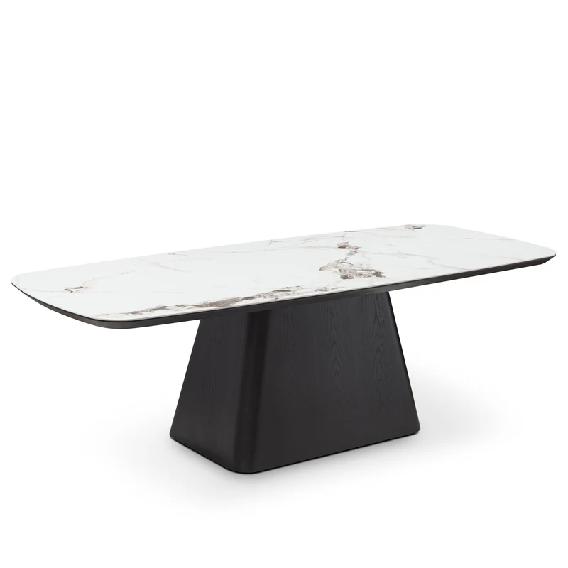 Table à manger en particules de bois plateau céramique, H76CM - NERO
