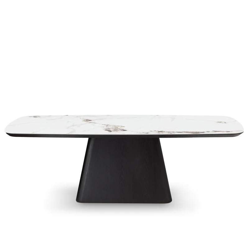 Table à manger en particules de bois plateau céramique, H76CM - NERO