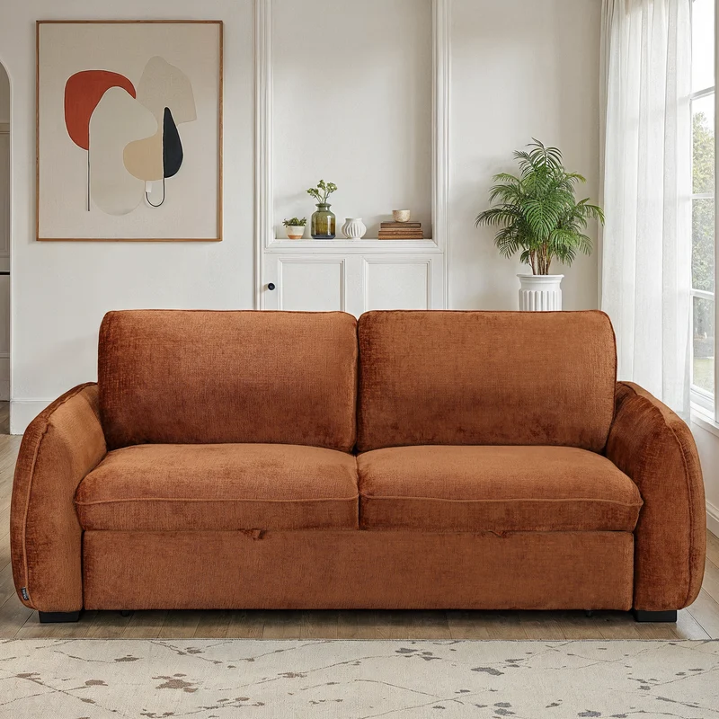 Canapé lit clic-clac convertible en tissu anti tache, 215x96xH90CM - LEON