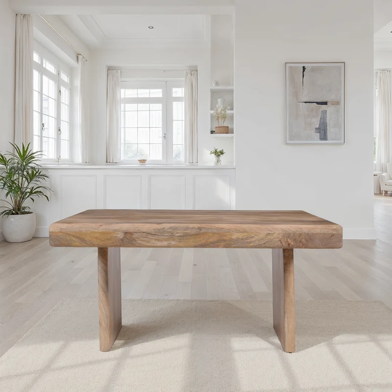 Table basse en bois massif, 90x90xH45CM - LINEA
