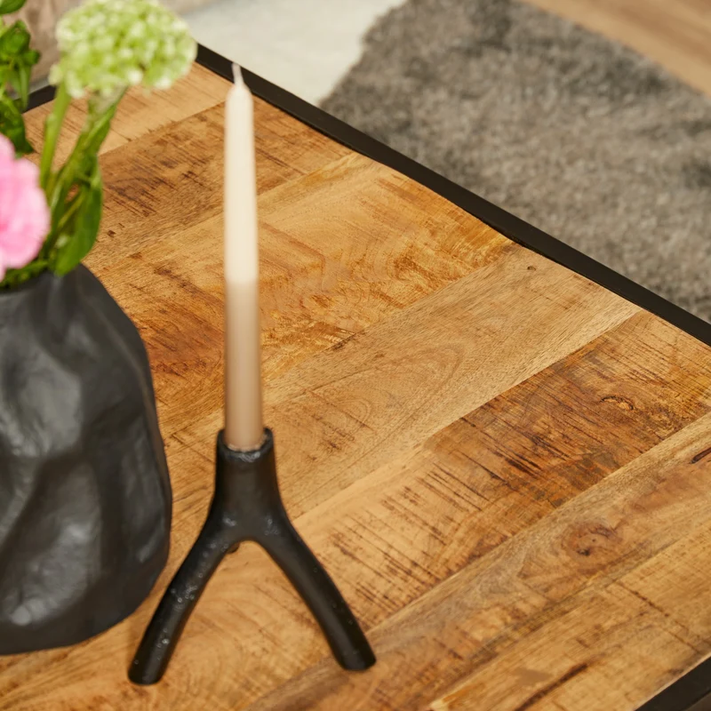 Table basse carré en bois de manguier, 80x80xH40cm - ALEXIA