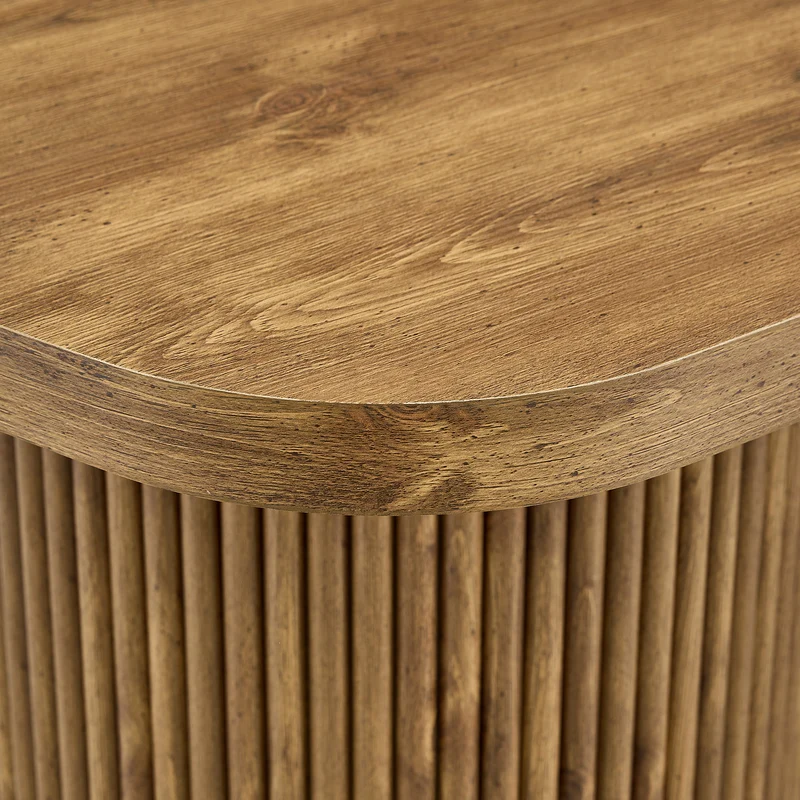 Table de salle à manger ovale effet bois et pieds à latte, style hobo 180x90cm PLANTFLOW