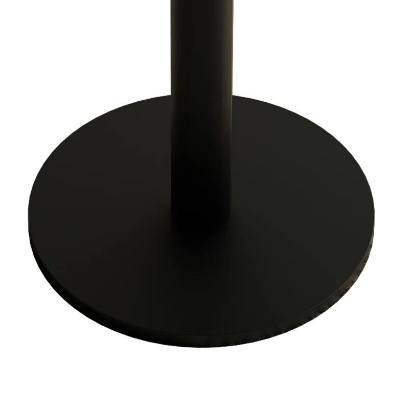 Table de salle à manger ronde avec finition en placage bois effet noyer et pied central noir de style tulipe ; diamètre de 80 cm PINETRAY