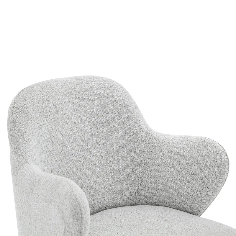 Lot de 2 tabourets de bar tissu gris clair réglables, pivotants à 360° et repose-pieds PLANTGLASS