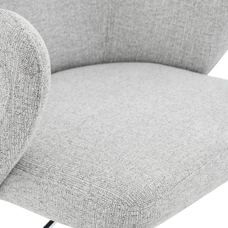 Lot de 2 tabourets de bar tissu gris clair réglables, pivotants à 360° et repose-pieds PLANTGLASS