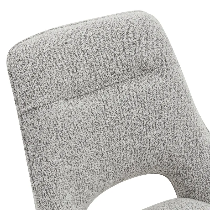 Lot de 2 chaises de salle à manger pivotantes en tissu gris et pieds noirs PLANTPRIME