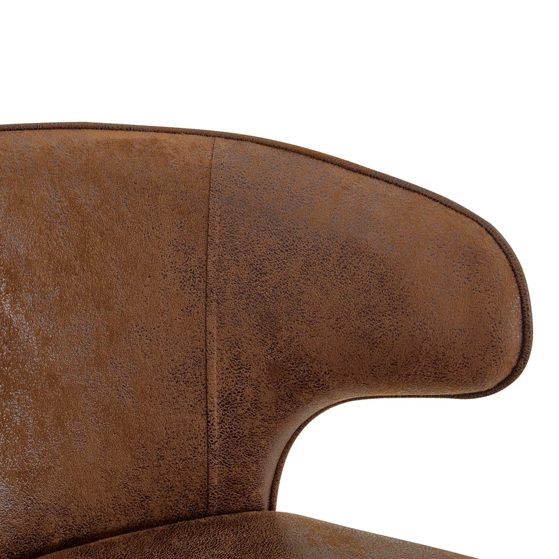 Lot de 2 tabourets de bar marron en similicuir incurvé et repose-pieds PINEPRIME