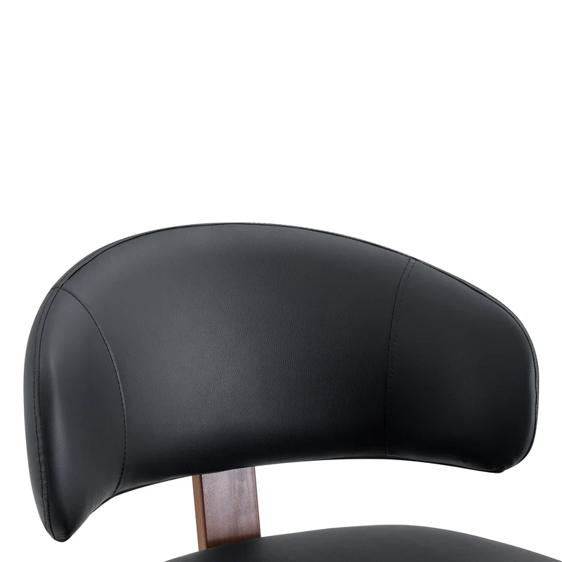 Lot de 2 chaises pivotantes 360° noires en PU avec pieds en métal, confortable PINETABLE
