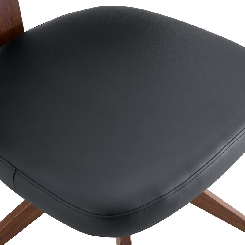 Lot de 2 chaises pivotantes 360° noires en PU avec pieds en métal, confortable PINETABLE