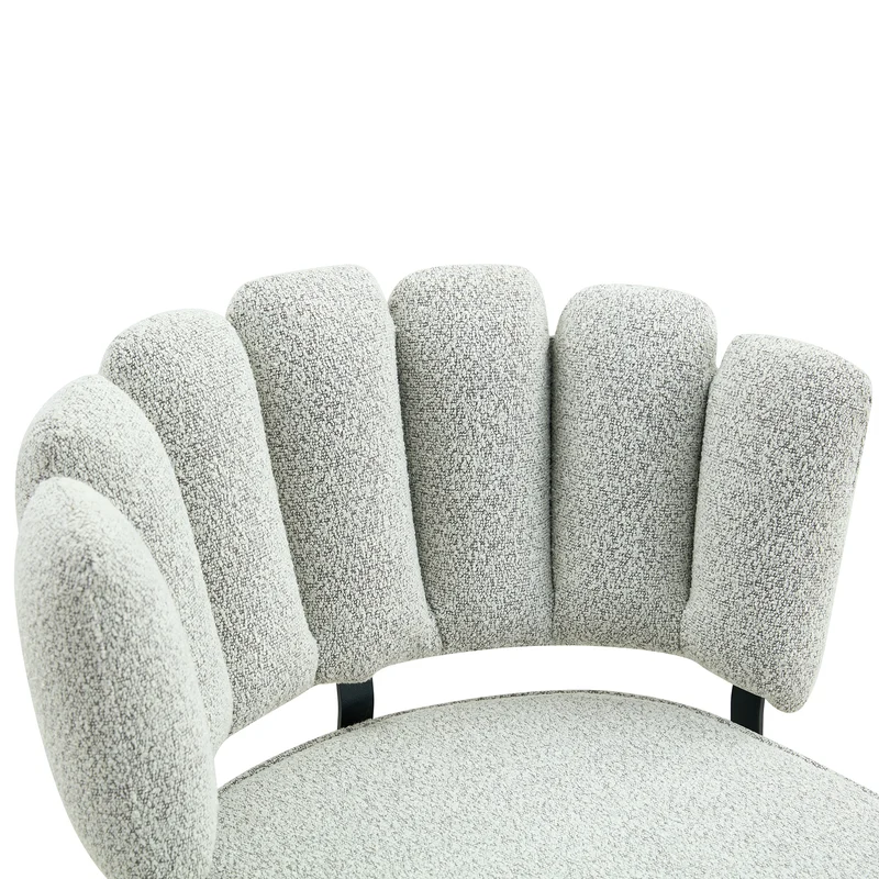 Lot de 2 chaises de salle à manger en velours gris clair, dossier floral PLANTPLASTIC