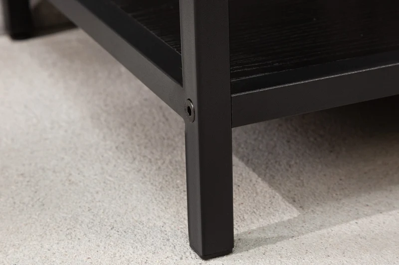 Bibliothèque industrielle SLIM LINE 185cm frêne noir six étagères