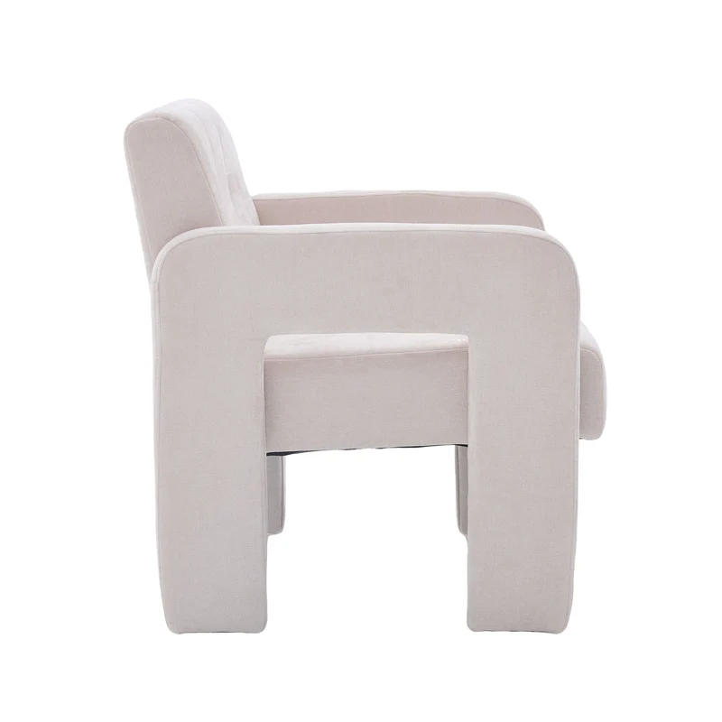 Fauteuil en chenille beige 67,5x69x74,5cm AURAERA