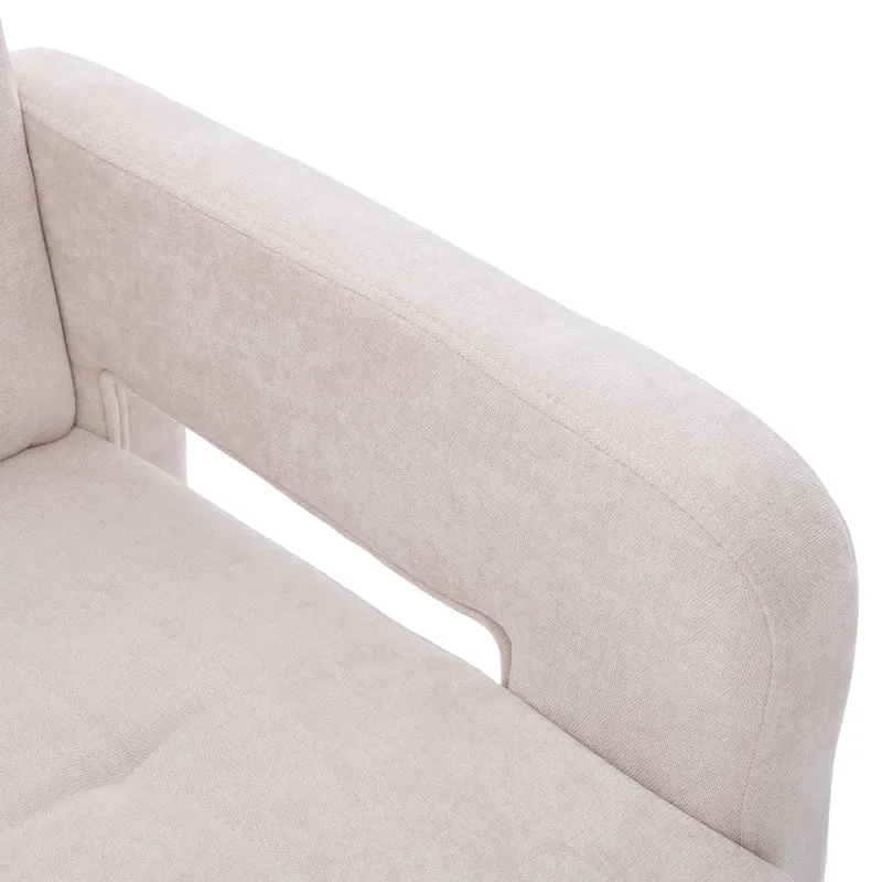 Fauteuil en chenille beige 67,5x69x74,5cm AURAERA