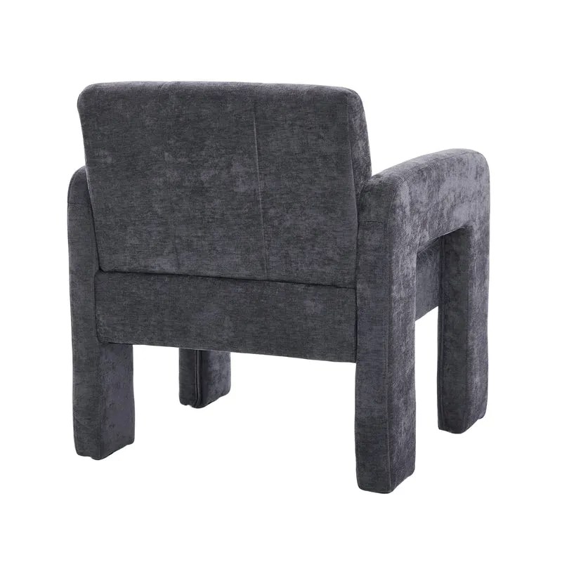 Fauteuil en chenille gris foncé 67,5x69x74,5cm ZENITHINA