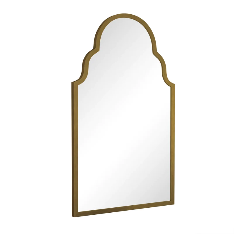Miroir mural rectangulaire style marocain cadre métal doré mat 61x101cm NEWSLIVER