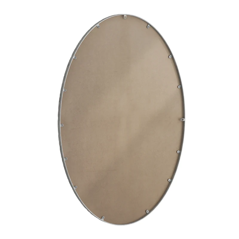 Miroir mural ovale rétro cadre argenté martelé effet antique 100x65cm PATTERNCRACK