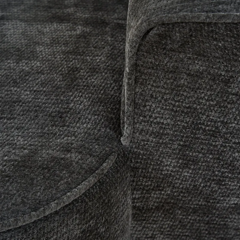 Canapé d'angle XXL L-Form modulable 264cm en chenille noire, profond, sans montage, confort moelleux METAVERS
