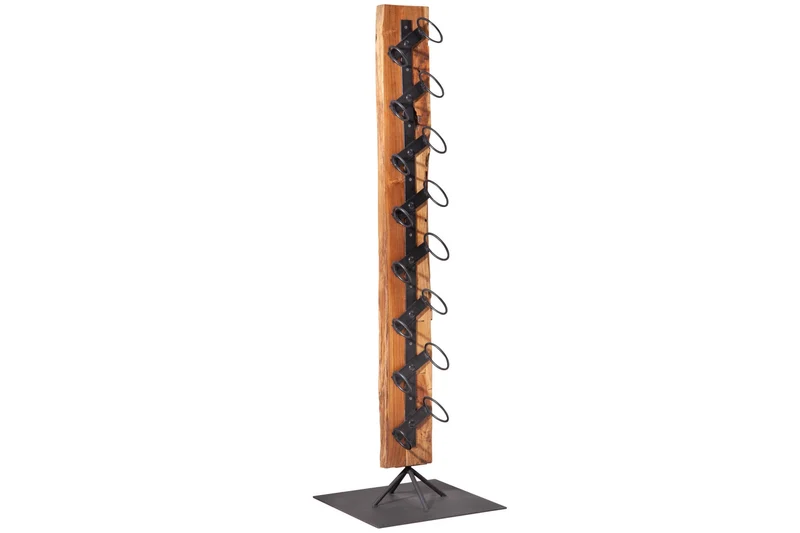 Casier à vin massif BARRACUDA 140cm porte-bouteille rustique en bois de teck